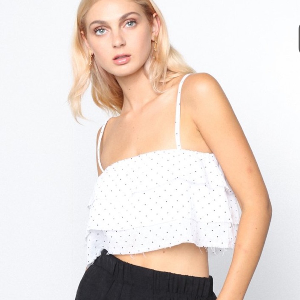 UO polka dot ruffle top